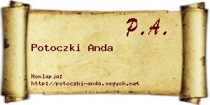 Potoczki Anda névjegykártya